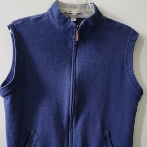 Peter Millar Men's Full Zip Stand Up Collar Fleece Vest Mid Length Casual Small